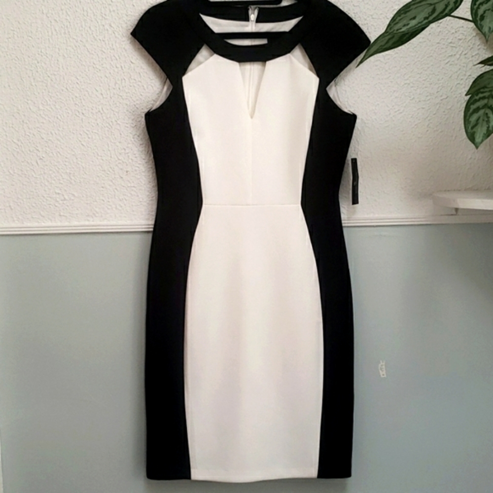 New Worthington sleeveless black&white fully lined dress size 8